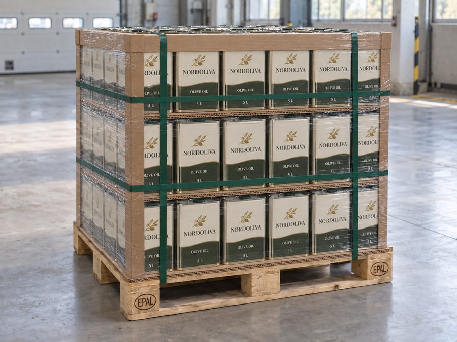 Nordoliva Extra Virgin Olive Oil — 5L tins, palletised