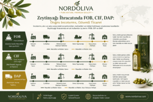 zeytinyağı ihracatı Incoterms FOB CIF DAP karşılaştırma