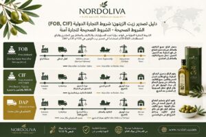 تصدير زيت الزيتون Incoterms FOB CIF DAP مقارنة